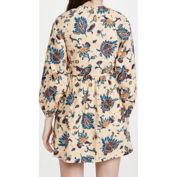 💕A.L.C.💕 Myra Paisley Long Sleeve Shift Dress ~ Apricot Abstract Floral 2 - Picture 5 of 16